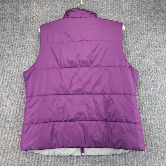 Made for Life Puffer Vest Womens Size L Purple Full Zip Pockets Sleeveless - Picture 3 of 13